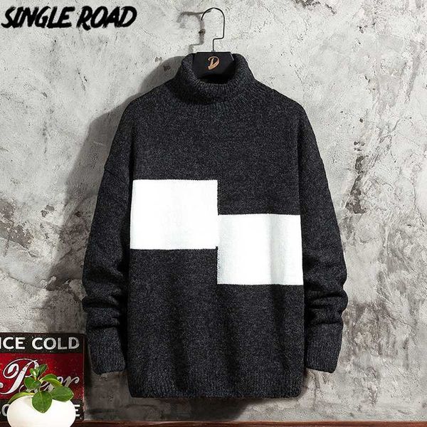 singleroad mens turtleneck sweater men 2020 winter patchwork high collar sweaters harajuku oversized korean black sweater men, White;black
singleroad mens turtleneck sweater men 2020 winter patchwork high collar sweaters harajuku oversized korean black sweater men, White;black