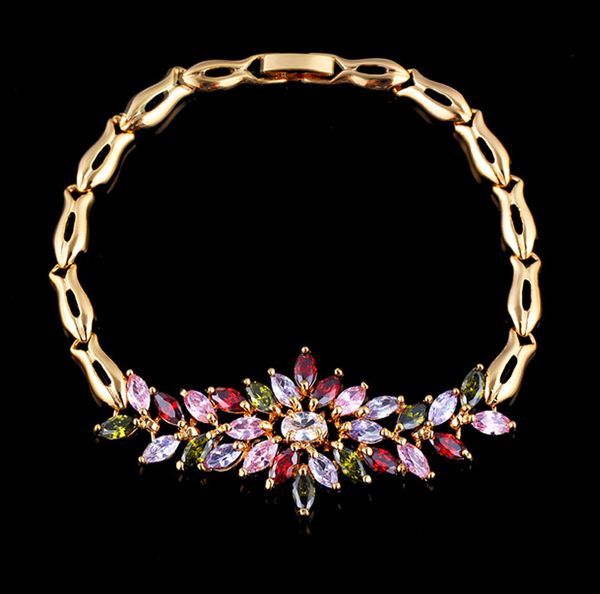 charm bracelets 18.5cm fashion model flower setting gold plated cooper women bracelet beautiful jewery lady chains links, Golden;silver
charm bracelets 18.5cm fashion model flower setting gold plated cooper women bracelet beautiful jewery lady chains links, Golden;silver