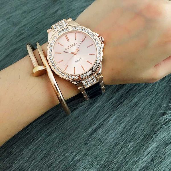 brand contena bracelet watch rose gold quartz watch luxury rhinestone women watches lady hour montre homme, Slivery;brown
brand contena bracelet watch rose gold quartz watch luxury rhinestone women watches lady hour montre homme, Slivery;brown