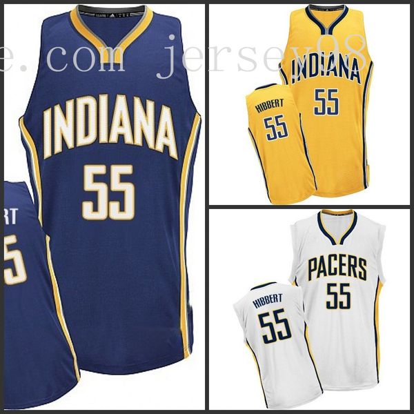 indiana pacers men#55 roy hibbert with blue nba men jersey, Black 
indiana pacers men#55 roy hibbert with blue nba men jersey, Black