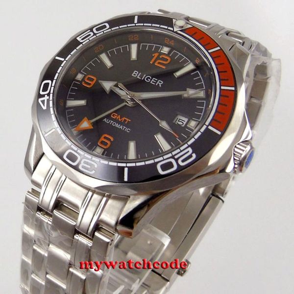 41mm bliger brand black dial auto sapphire glass gmt hand date window mental band ceramic plated bezel dress men watch, Slivery;brown
41mm bliger brand black dial auto sapphire glass gmt hand date window mental band ceramic plated bezel dress men watch, Slivery;brown