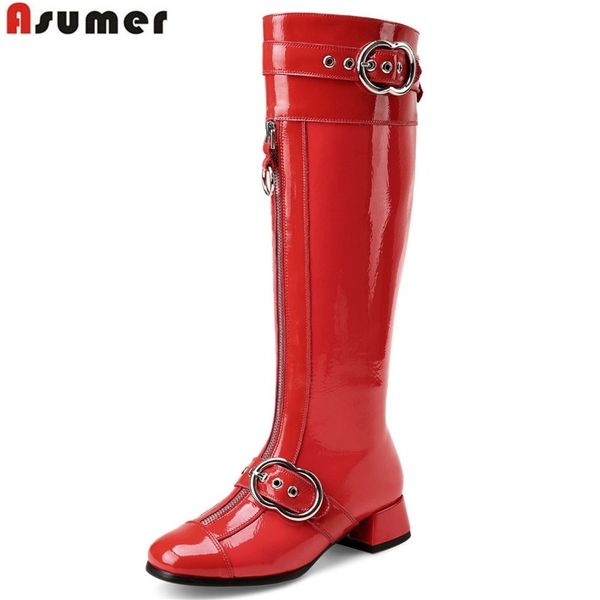asumer 2020 size 43 new genuine leather boots women buckle knee high boots fashion women's motorcycle winter shoes lady, Black
asumer 2020 size 43 new genuine leather boots women buckle knee high boots fashion women's motorcycle winter shoes lady, Black