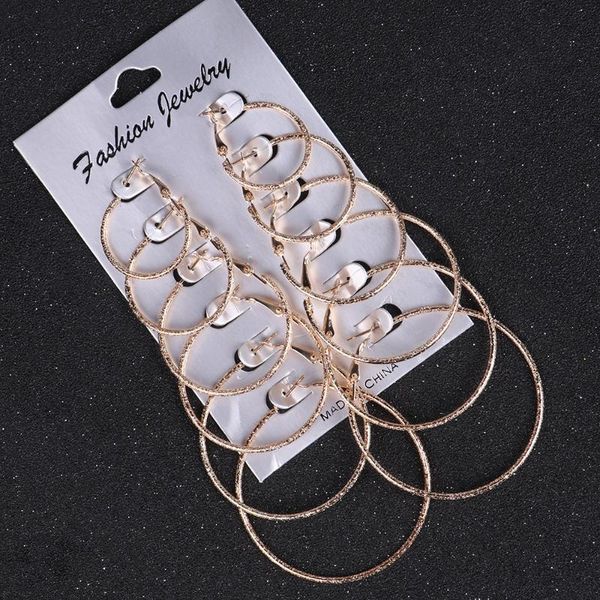 6 pair/set steampunk big circle hoop earring set for women simple trendy style brincos round earrings party jewelry gift, Golden;silver
6 pair/set steampunk big circle hoop earring set for women simple trendy style brincos round earrings party jewelry gift, Golden;silver