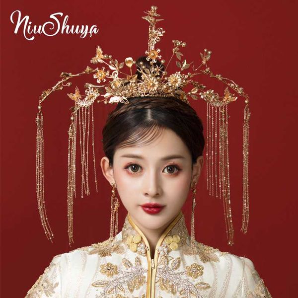 niushuya retrochinese style wedding jewelry oversize bride headwear golden phoenix coronet stage show hair jewelry accessories, Golden;silver
niushuya retrochinese style wedding jewelry oversize bride headwear golden phoenix coronet stage show hair jewelry accessories, Golden;silver