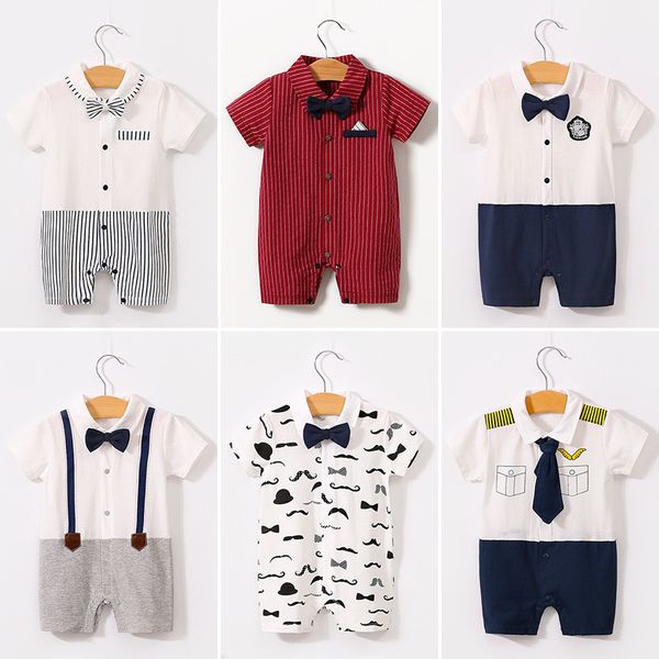 Baby One-Piece Suit Summer Short-Sleeved Baby British Gentleman Clothes Newborn Thin Breathable Romper Crawling Clothes
Baby One-Piece Suit Summer Short-Sleeved Baby British Gentleman Clothes Newborn Thin Breathable Romper Crawling Clothes