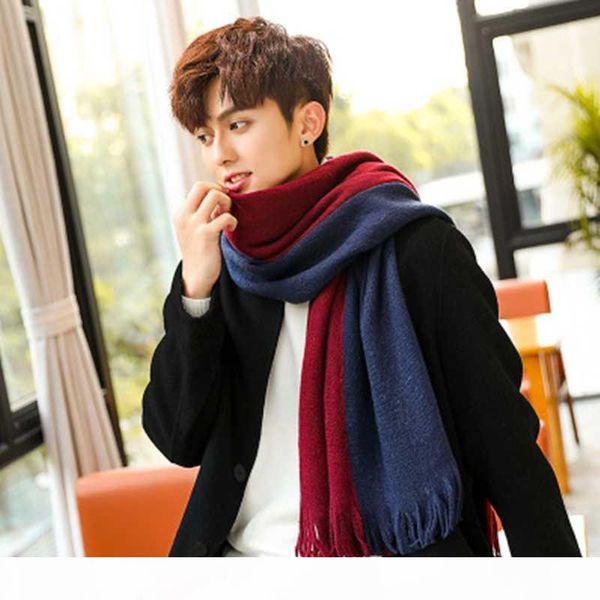 2020 new scarf men thick warm scarf man winter navy blue red wine color simple men knitted wool long young students, Blue;gray
2020 new scarf men thick warm scarf man winter navy blue red wine color simple men knitted wool long young students, Blue;gray