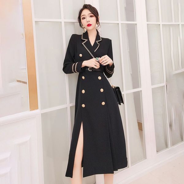 womennew 2020 spring autumn vintage notched collar wrap casual slim long trench coat with belt female outwear windbreaker r196, Tan;black
womennew 2020 spring autumn vintage notched collar wrap casual slim long trench coat with belt female outwear windbreaker r196, Tan;black