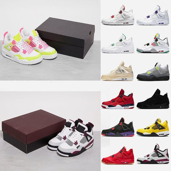 2020 new 4 4s jumpman basketball shoes metallic purple red green bred ovo lemon venom black cat mens sport sneakers size 40-47
2020 new 4 4s jumpman basketball shoes metallic purple red green bred ovo lemon venom black cat mens sport sneakers size 40-47