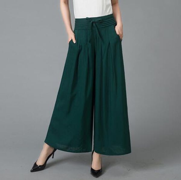 wide leg pants for women plus size cotton linen elastic waist plus size high waist red green white black casual capris sy52002, Black;white
wide leg pants for women plus size cotton linen elastic waist plus size high waist red green white black casual capris sy52002, Black;white