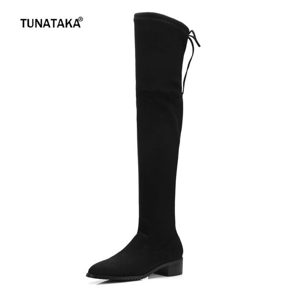women winter boots flat heel over the knee boots round toe flock leather thigh boots plus size shoes 2018 new women shoesmultifunction, Black
women winter boots flat heel over the knee boots round toe flock leather thigh boots plus size shoes 2018 new women shoesmultifunction, Black