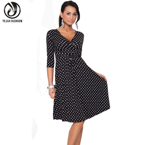 yejia fashion plus size women clothing summer autumn polka dot office work dresses vintage tunic stretchy maternity dress, White;black
yejia fashion plus size women clothing summer autumn polka dot office work dresses vintage tunic stretchy maternity dress, White;black