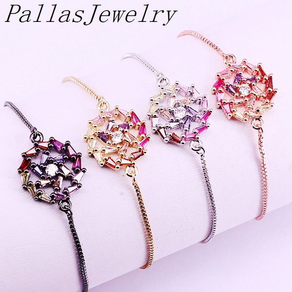 link, chain 10pcs beautiful multi cz zircon rainbow charm bracelet femme adjustable bracelets for women jewelry, Black
link, chain 10pcs beautiful multi cz zircon rainbow charm bracelet femme adjustable bracelets for women jewelry, Black