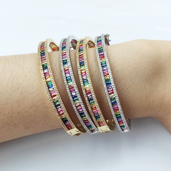 2pcs rainbow cubic zircon ,colorful cz stone micro pave beach bracelet for women jewelry gift bg281, Black
2pcs rainbow cubic zircon ,colorful cz stone micro pave beach bracelet for women jewelry gift bg281, Black