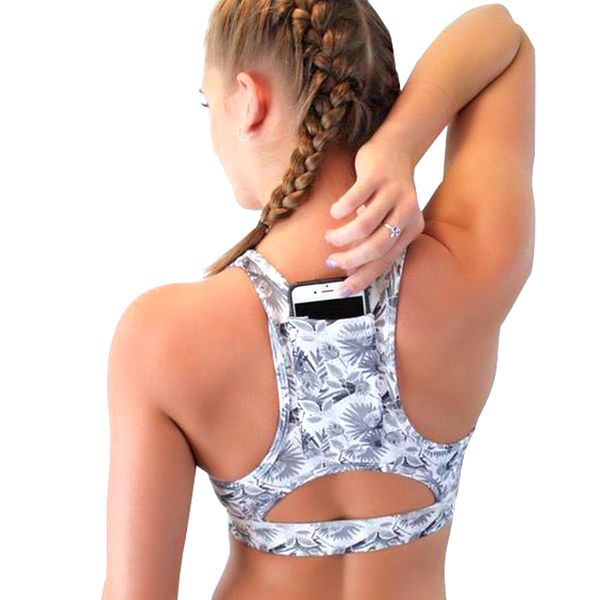 gym clothing lucylizz women's compression padded sports bra with phone pocket yoga sportswear elastic running underwear sport top, White;black
gym clothing lucylizz women's compression padded sports bra with phone pocket yoga sportswear elastic running underwear sport top, White;black