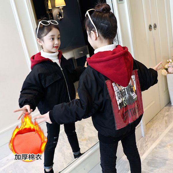 girls warm jacket autumn winter hooded kids thicken cotton jacket coat teenager short outerwear clothes for girls 5 6 8 12 years, Blue;gray 
girls warm jacket autumn winter hooded kids thicken cotton jacket coat teenager short outerwear clothes for girls 5 6 8 12 years, Blue;gray