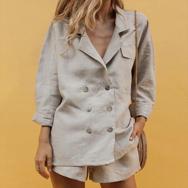notched double breasted womens blazer sets long sleeve shorts suit for office ladies 2020 summer autumn fashion female suits, Gray
notched double breasted womens blazer sets long sleeve shorts suit for office ladies 2020 summer autumn fashion female suits, Gray