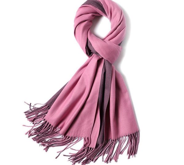 

Female Luxury Designer Scarf Four Seasons Fashion Scarf Double Double Flat Color Shawl 204cm * 70cm Christmas Wholesale