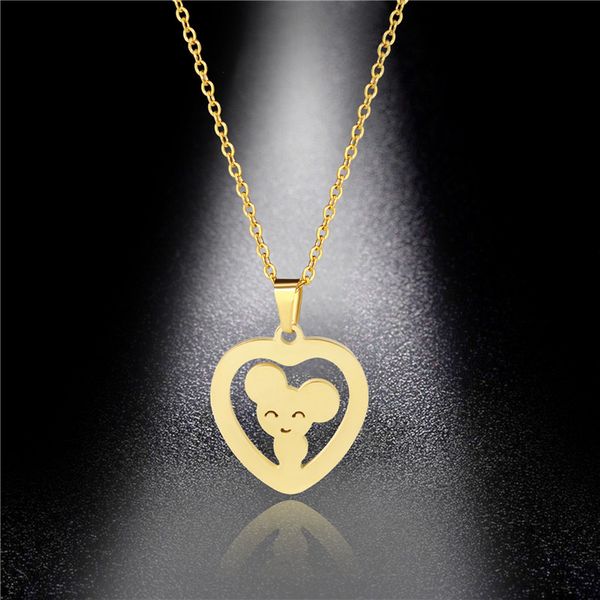 pendant necklaces trendy heart necklace cute mouse stainless steel animal simple design choker jewelry for women girls, Silver
pendant necklaces trendy heart necklace cute mouse stainless steel animal simple design choker jewelry for women girls, Silver