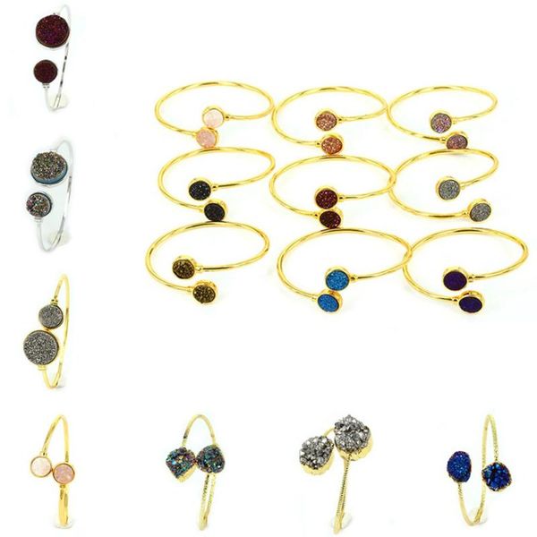 bangle designer jewelry woman fashion metal open bangles cuff natural druzy quartz stone beads welding port, Black
bangle designer jewelry woman fashion metal open bangles cuff natural druzy quartz stone beads welding port, Black