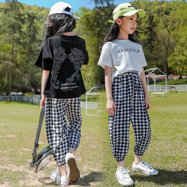 girls summer children clothes outfits t-shirt + plaid pants casual tracksuit for kids clothing two-piece set 7 8 10 12 13 years, White
girls summer children clothes outfits t-shirt + plaid pants casual tracksuit for kids clothing two-piece set 7 8 10 12 13 years, White