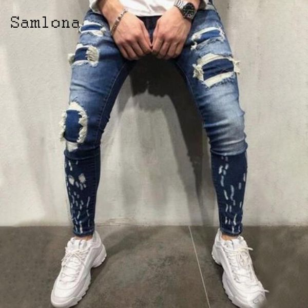 men's jeans hole ripped mens fashion skinny denim pant male 2021 slimming pants streetwear hip hop pencil trousers, Blue
men's jeans hole ripped mens fashion skinny denim pant male 2021 slimming pants streetwear hip hop pencil trousers, Blue