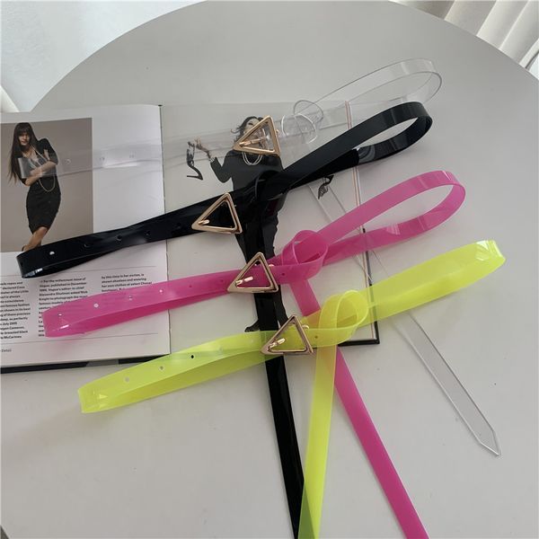 new trend triangle belt buckle women belt yellow mei red transparent pvc slim straps for girls hip-hop minimalist jeans strap, Black;brown
new trend triangle belt buckle women belt yellow mei red transparent pvc slim straps for girls hip-hop minimalist jeans strap, Black;brown