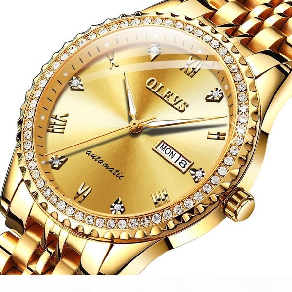 olevs business men's automatic mechanical watch waterproof men's watch inlaid rhinestone luminous pointer automatic date, Slivery;brown
olevs business men's automatic mechanical watch waterproof men's watch inlaid rhinestone luminous pointer automatic date, Slivery;brown