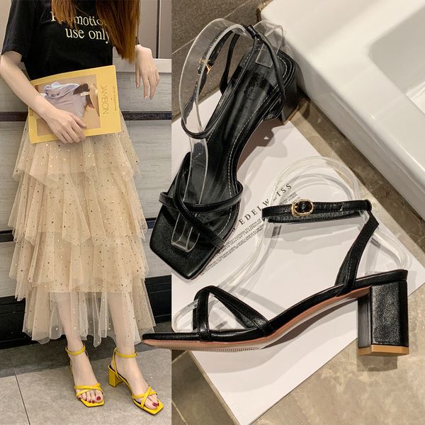 women chunky heel shoes summer woman fashion style versatile classic roman sandals female high heel shoes zapatos de mujer, Black
women chunky heel shoes summer woman fashion style versatile classic roman sandals female high heel shoes zapatos de mujer, Black