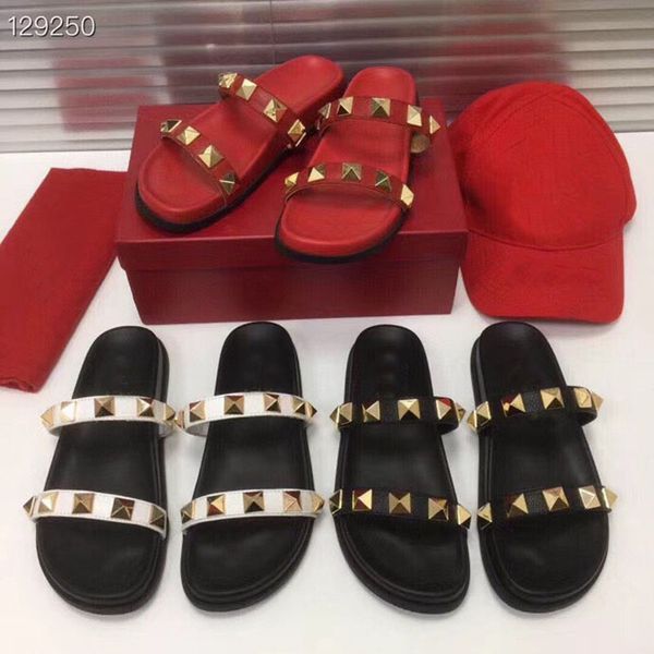 designer studded women's shoes casual beach outdoor flip-flops fashion flat sandals and slippers, Black
designer studded women's shoes casual beach outdoor flip-flops fashion flat sandals and slippers, Black