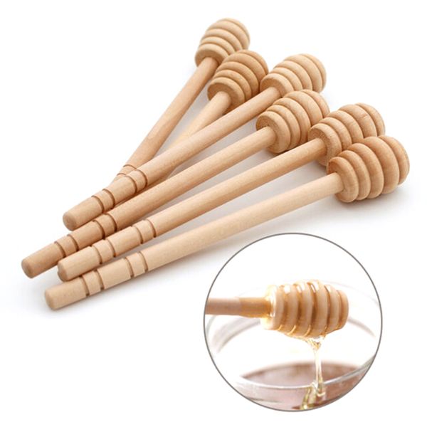 

spoons wooden honey dripper stick server jams syrup drizzler stirring rod kitchen gadgets long handle spiral mixing tools