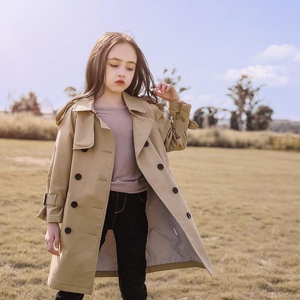 autumn girls clothes trench coat thin cotton female children jackets fashion windbreaker with belt girl clothing outerwear, Blue;gray
autumn girls clothes trench coat thin cotton female children jackets fashion windbreaker with belt girl clothing outerwear, Blue;gray