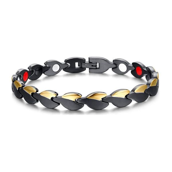 health germanium magnetic bracelet with health stones for arthritis pain relief-stainless steel therapy bracelets, Black 
health germanium magnetic bracelet with health stones for arthritis pain relief-stainless steel therapy bracelets, Black