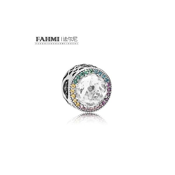 fahmi 100% 925 sterling silver 1:1 original rainbow radiant hearts charm charm beaded fashion women wedding jewelry 791725czmx, Black