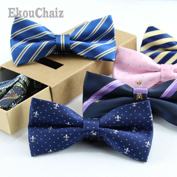 new style polyester bowties for men stripe bowtie inwrought neckwear la corbata fashion business wedding butterfly gravata gifts, Blue;purple