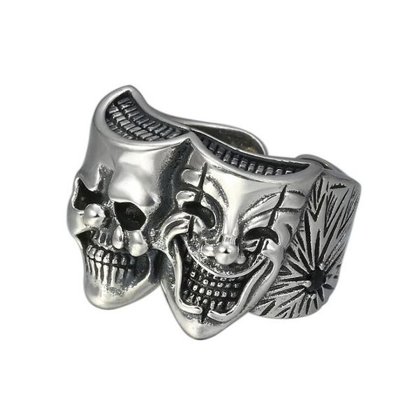 925 sterling silver jewelry punk hiphop double sided skull clown initial adjustable ring
925 sterling silver jewelry punk hiphop double sided skull clown initial adjustable ring