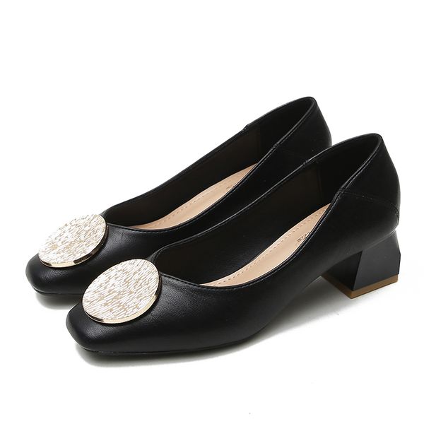 fashion small fresh single shoes spring new thick shallow mouth womens shoes elegant square head soft bottom middle heels, Black
fashion small fresh single shoes spring new thick shallow mouth womens shoes elegant square head soft bottom middle heels, Black