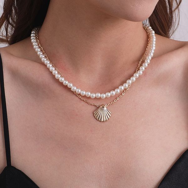 trendy temperament imitation pearl scallop shell pendant necklace for women fashion geometric beach necklace party jewelry, Silver
trendy temperament imitation pearl scallop shell pendant necklace for women fashion geometric beach necklace party jewelry, Silver