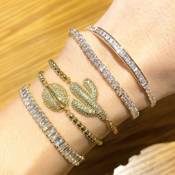 classic fashion zircon crystal charms bracelet simple personality temperament cactus bracelets for women accessories jewelry, Black
classic fashion zircon crystal charms bracelet simple personality temperament cactus bracelets for women accessories jewelry, Black