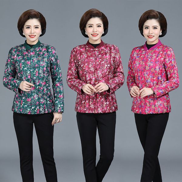 2020 new middle age women winter floral print coats mother warm thick down cotton jacket mom vintage plus size 6xl short parkas, Black
2020 new middle age women winter floral print coats mother warm thick down cotton jacket mom vintage plus size 6xl short parkas, Black