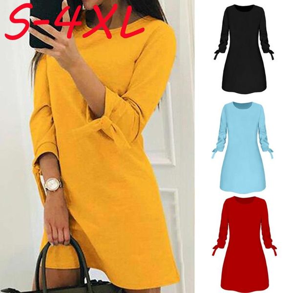 casual dresses 2021 style fashion o-neck pure color bow elegant straigth dress spring loose mini s-4xl m1023, Black;gray
casual dresses 2021 style fashion o-neck pure color bow elegant straigth dress spring loose mini s-4xl m1023, Black;gray