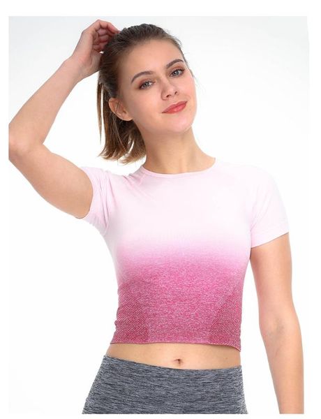 tfscloin new gradient women sport crop female elastic breathable workout t shirt fitness running yoga top, Gray;blue
tfscloin new gradient women sport crop female elastic breathable workout t shirt fitness running yoga top, Gray;blue