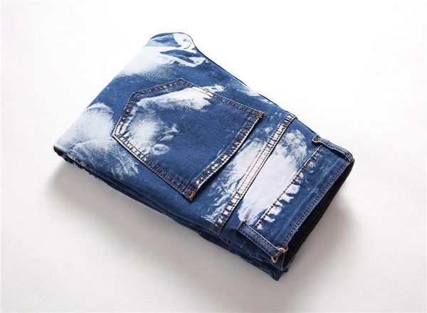 men's hi street biker jeans slim fit straight pleated motorcycle hip hop denim pants washed plus size trousers, Blue
men's hi street biker jeans slim fit straight pleated motorcycle hip hop denim pants washed plus size trousers, Blue