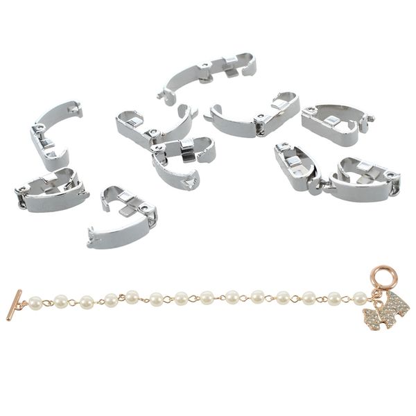 charm bracelets 10pcs stainless steel band fold over clasps 0.4x0.1 inch & 1pcs faux pearl crystal dog pendant chain link bracelet, Golden;silver
charm bracelets 10pcs stainless steel band fold over clasps 0.4x0.1 inch & 1pcs faux pearl crystal dog pendant chain link bracelet, Golden;silver