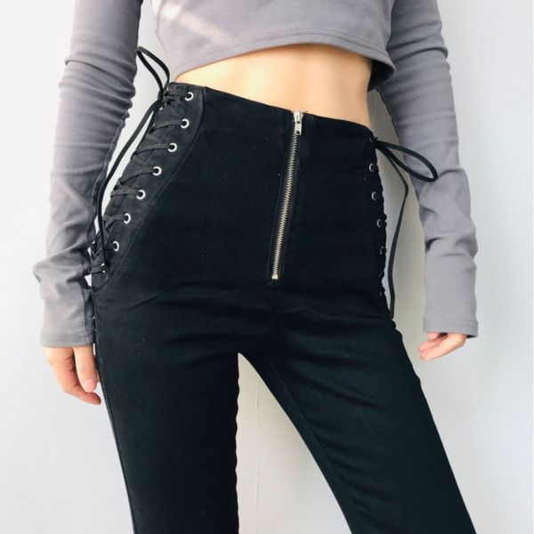 women high waist jeans woman lace-up black blue elastic skinny pencil pants female plus size zipper wash denim trousers autumn
women high waist jeans woman lace-up black blue elastic skinny pencil pants female plus size zipper wash denim trousers autumn
