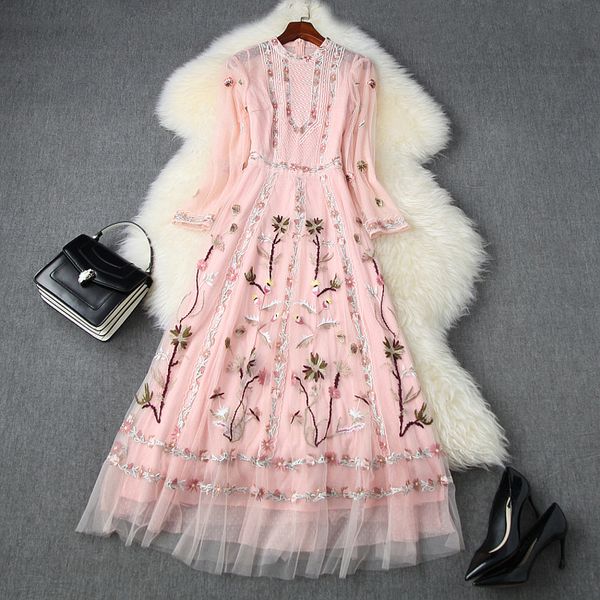 2020 fall autumn long sleeve round neck pink floral print tulle embroidery panelled mid-calf dress elegant casual dresses lag121144, Black;gray
2020 fall autumn long sleeve round neck pink floral print tulle embroidery panelled mid-calf dress elegant casual dresses lag121144, Black;gray