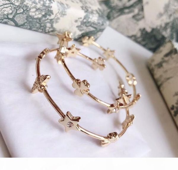 new designer stud earrings satr bee brand hoop earring for women girls jewelry accessories gift with box, Silver
new designer stud earrings satr bee brand hoop earring for women girls jewelry accessories gift with box, Silver