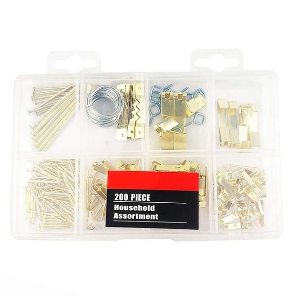 200pcs metal multifunction for drywall picture hanging kit ps frame hook