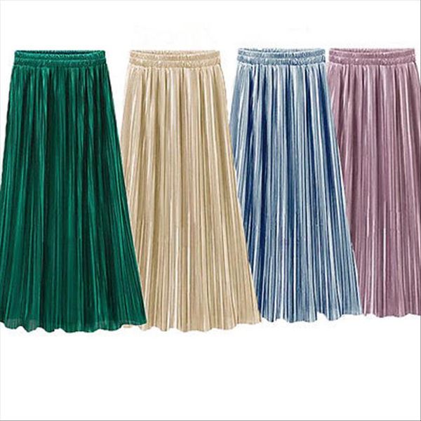 vintage women metallic luster stretch high waist plain skater flared pleated long skirt gold sequined skirts, Black
vintage women metallic luster stretch high waist plain skater flared pleated long skirt gold sequined skirts, Black