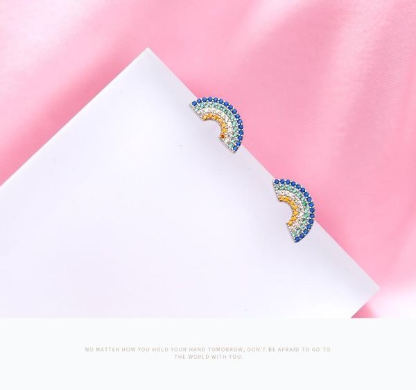 mloveacc real 925 sterling silver pretty cz rainbow stud earrings for women lady friend002, Golden;silver
mloveacc real 925 sterling silver pretty cz rainbow stud earrings for women lady friend002, Golden;silver