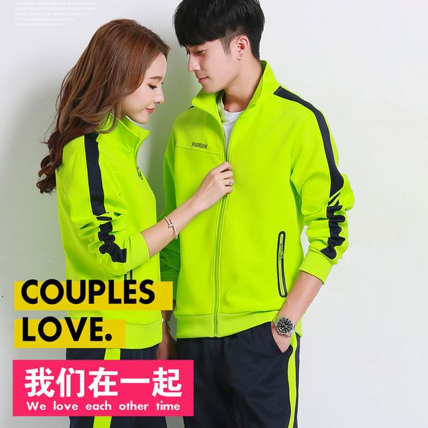 spring and autumn couple sports suit men's youth stand collar sportswear women's running group activity school uniform, Black;white
spring and autumn couple sports suit men's youth stand collar sportswear women's running group activity school uniform, Black;white